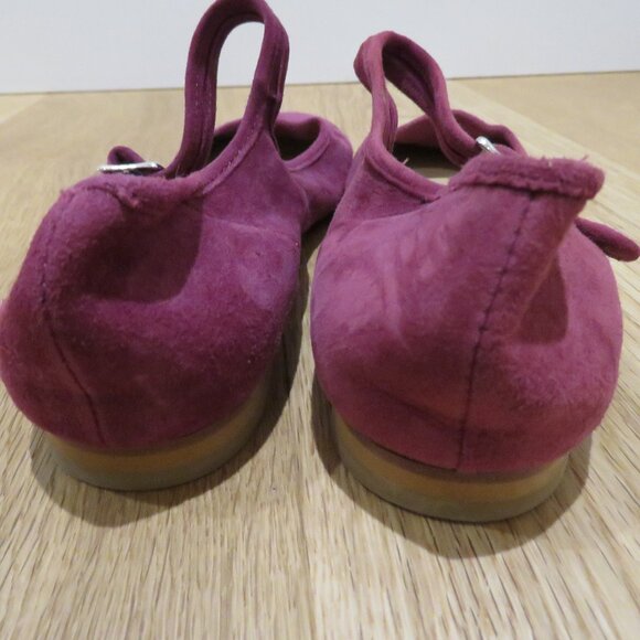 CARON CALLAHAN Ellie Mary Jane Flat Shoes Mulberry Suede Quiet Luxury Academia - Picture 11 of 14